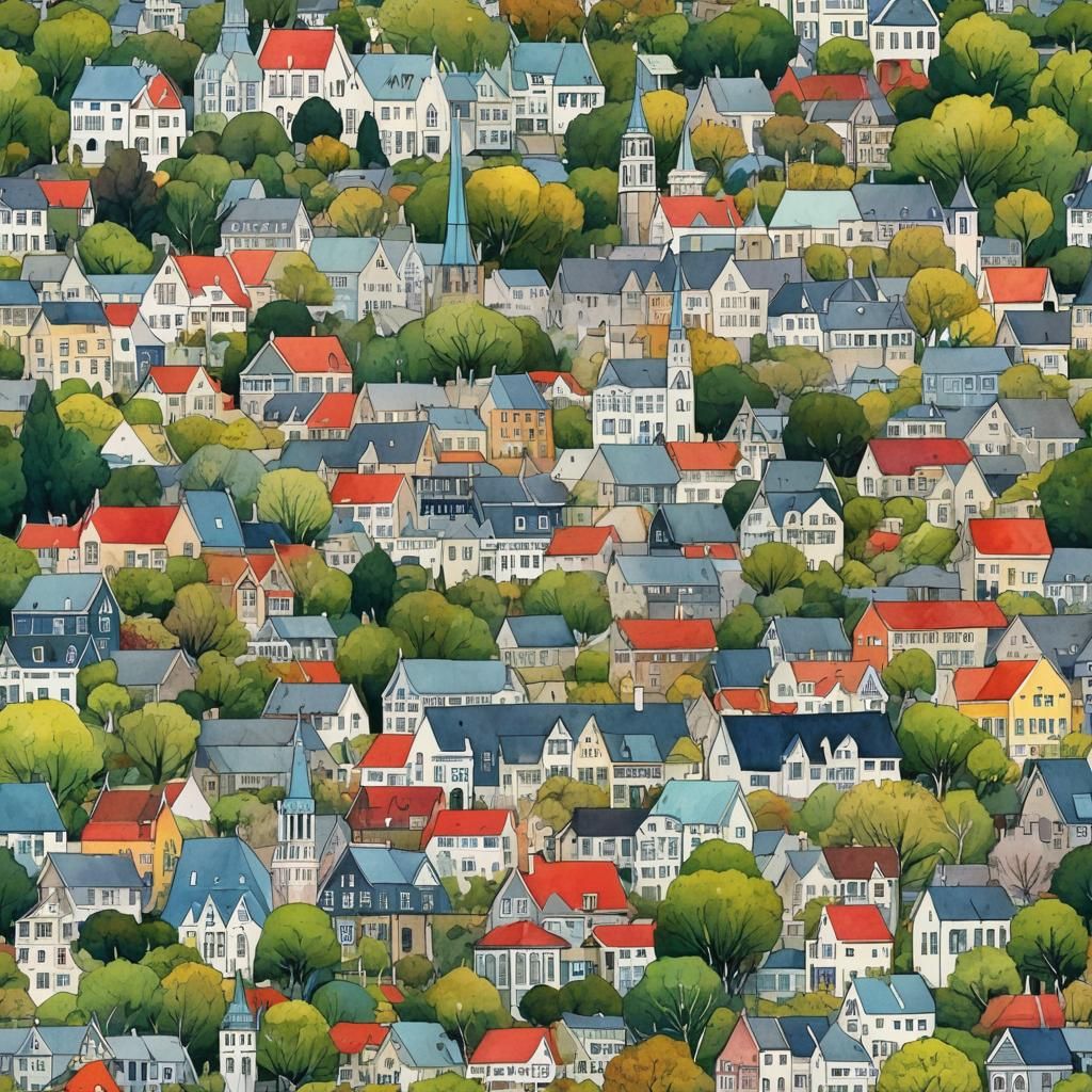 Christchurch, New Zealand in Watercolor Painting