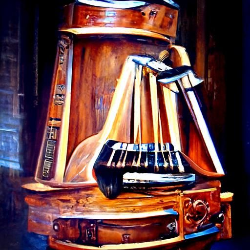 Musical Scene in Oil Painting Style