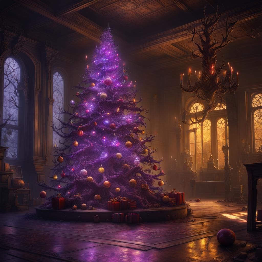 Scary Christmas Tree: Dark Fantasy Concept Art