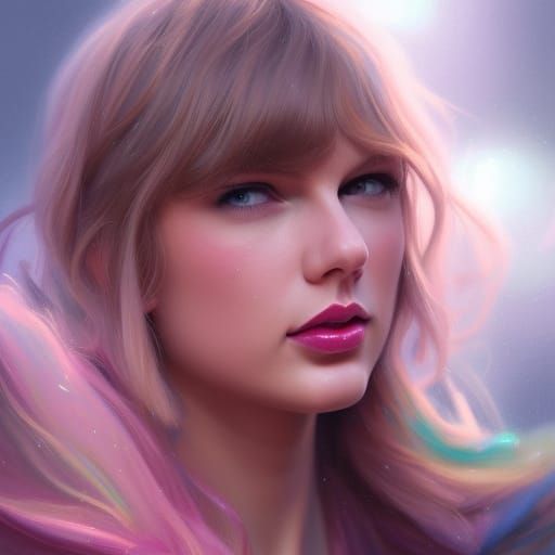 Pastel Portrait of a Woman, Detailed Digital Art
