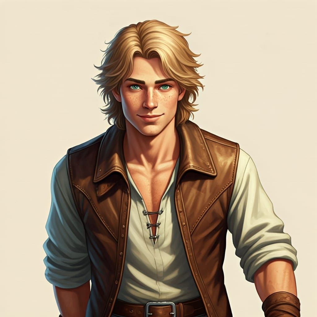 Agile Blond Rogue in Dynamic Realism Style