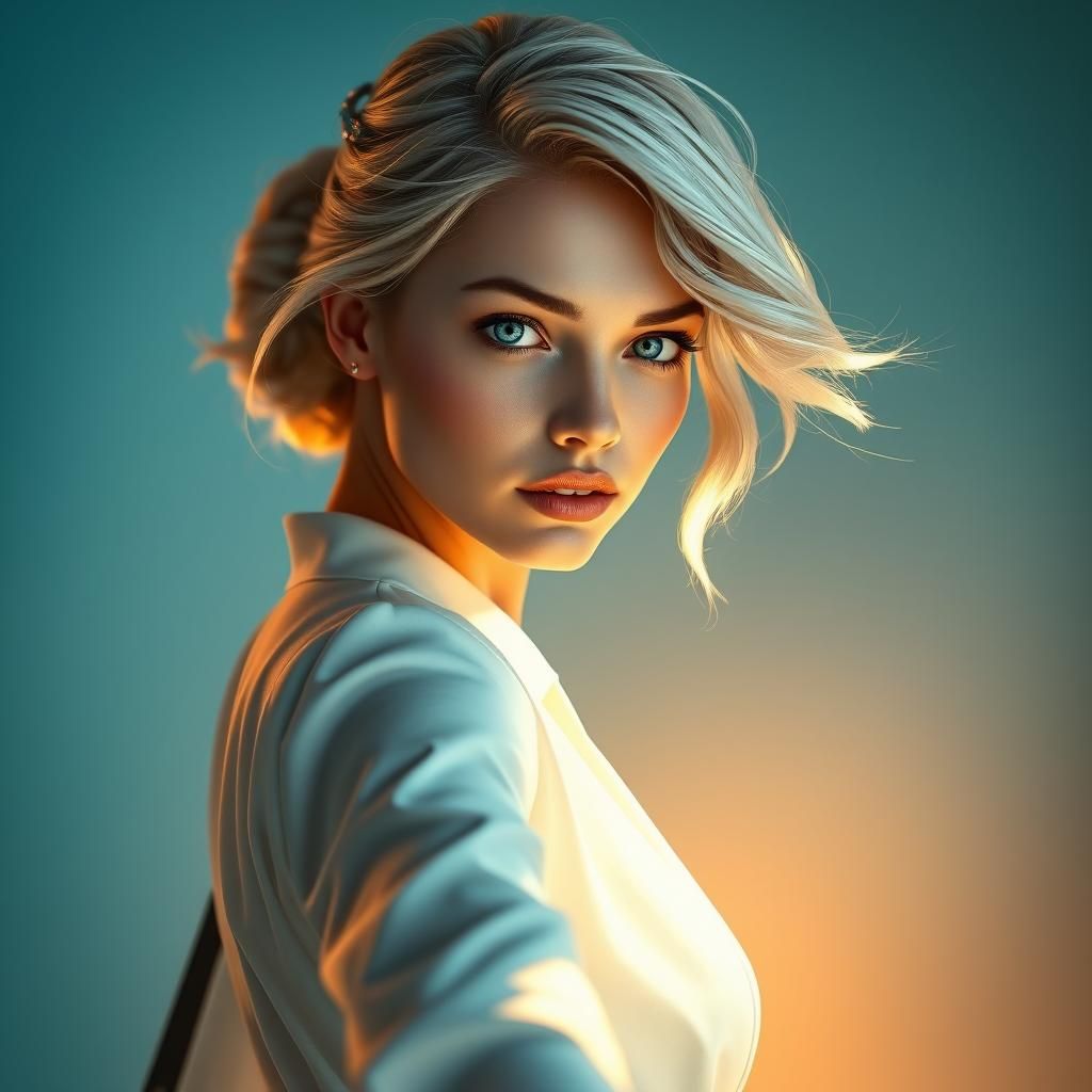 Blonde Woman Portrait in Cinematic Fantasy Style