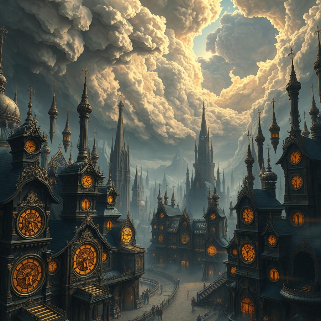 An ancient village of clockwork creatures that must wind the...