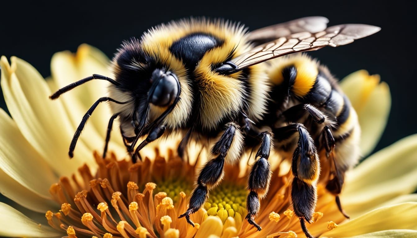 Bumblebee Napping on Flower Petal: Macro Photography