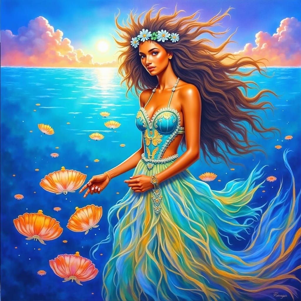 Dreamlike Landscape in Gouache Style