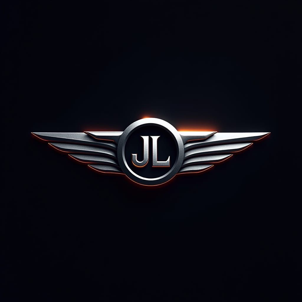 Futuristic JL Logo with Jet Turbine Elements