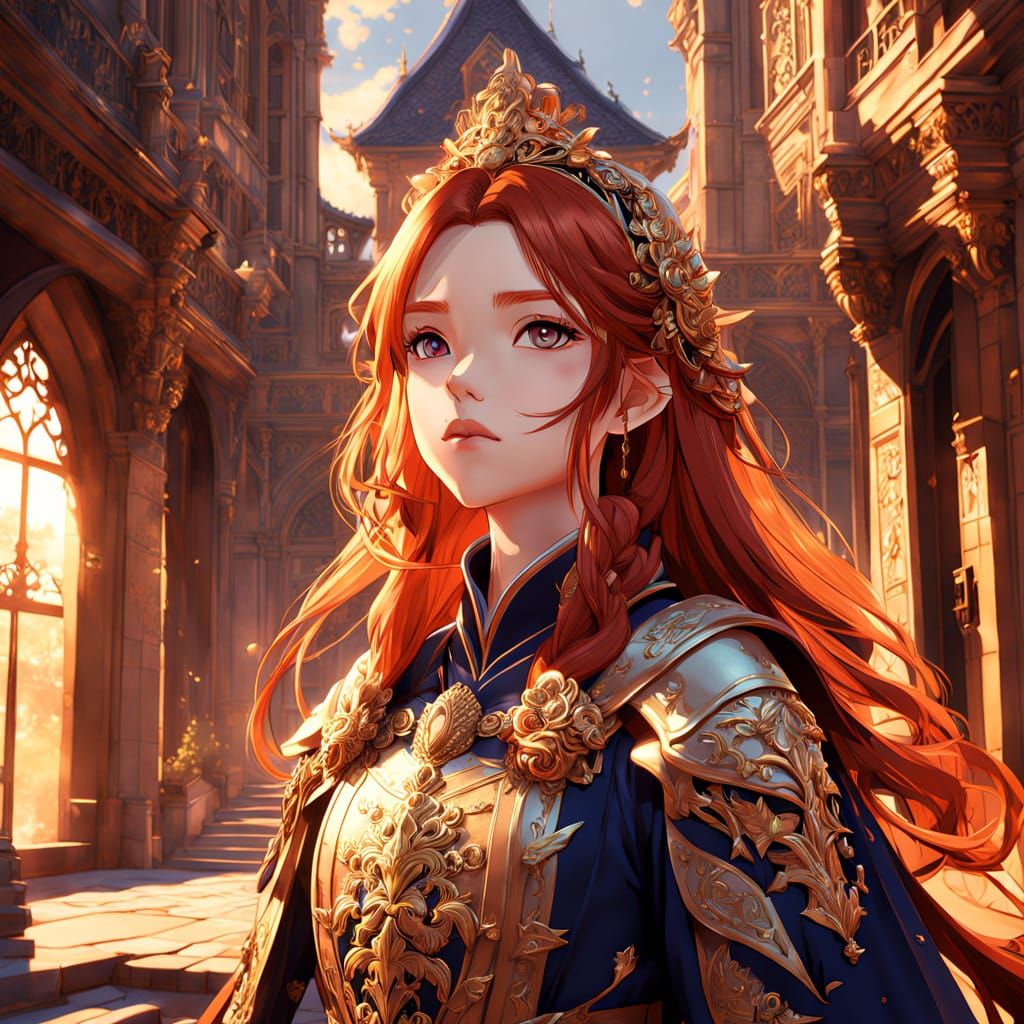 Medieval Knight Templar in Serene Renaissance Palace Setting