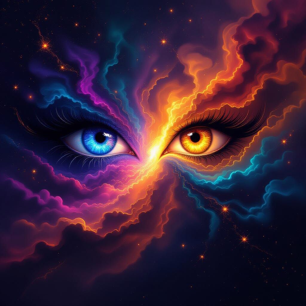 Cosmic Entity: Galactic Vision in Dark Fantasy