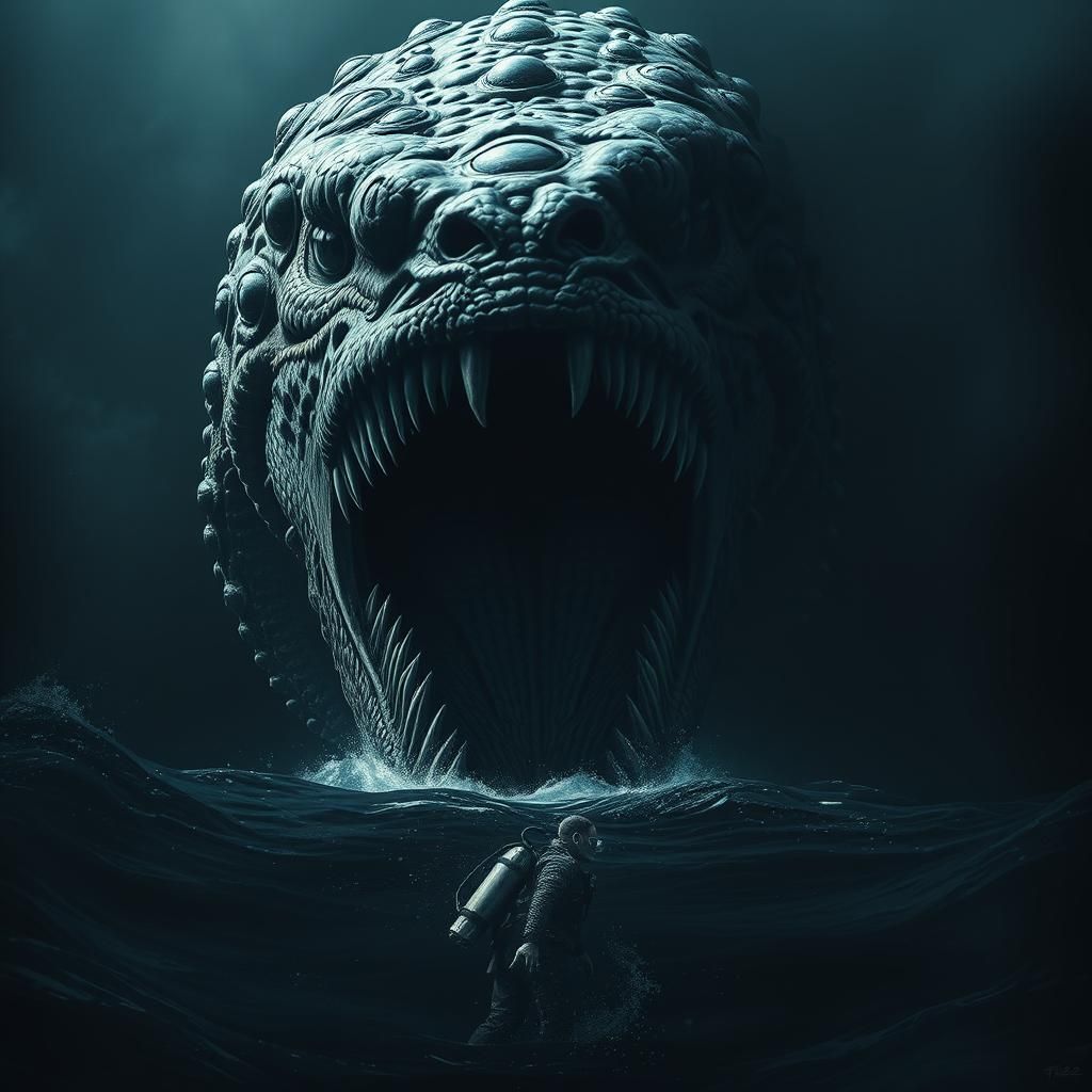 Colossal Serpentine Humanoid Emerges from the Deep