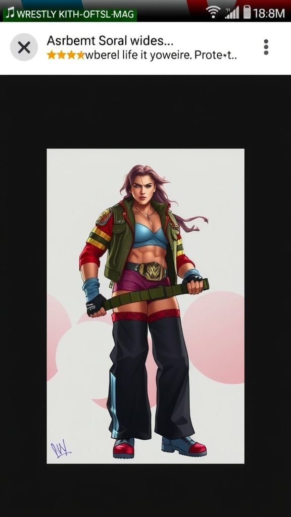 Powerful Female Wrestler Holds RAWF Title Belt