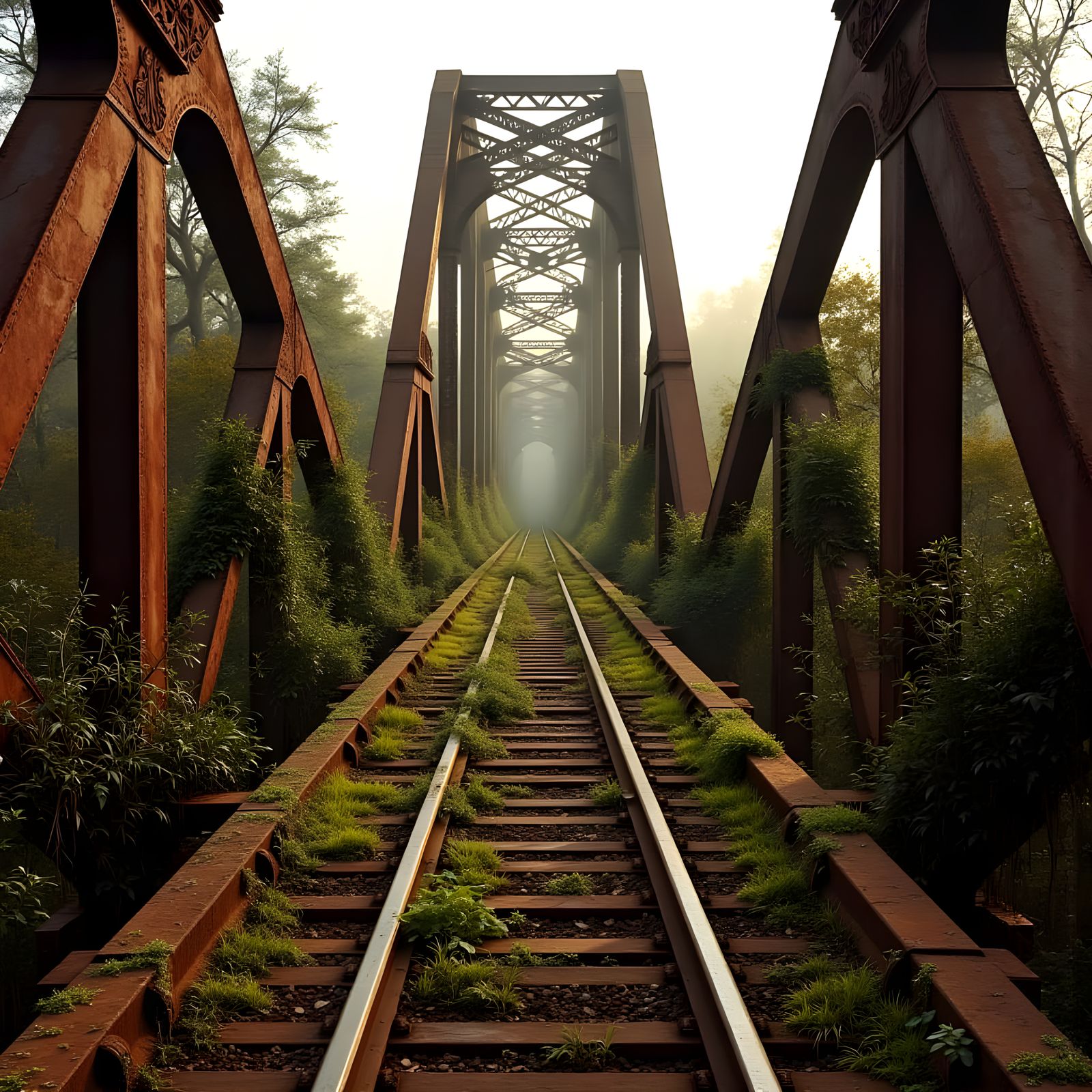 Decaying Industrial Landscape in a Chicago Imagist Style