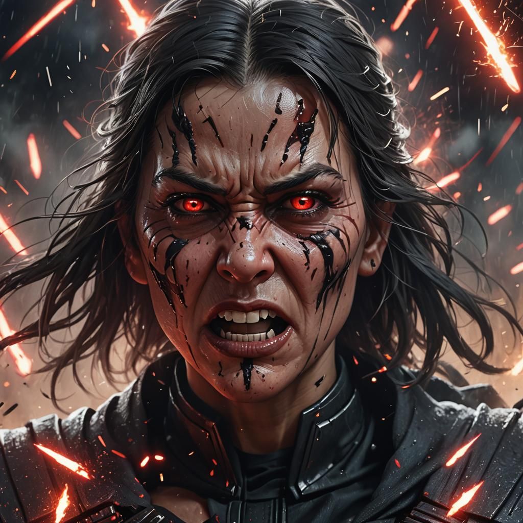 Angry sith female in rage
