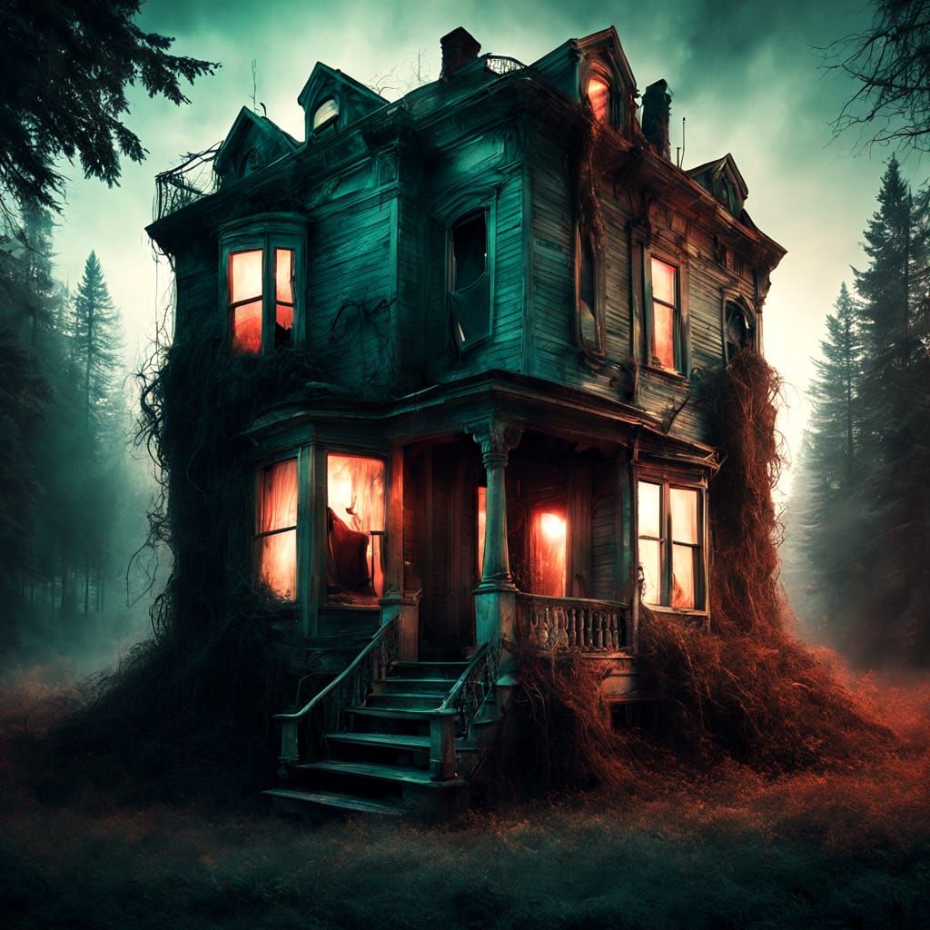 Surreal Vermont Forest Scene with Android Twist