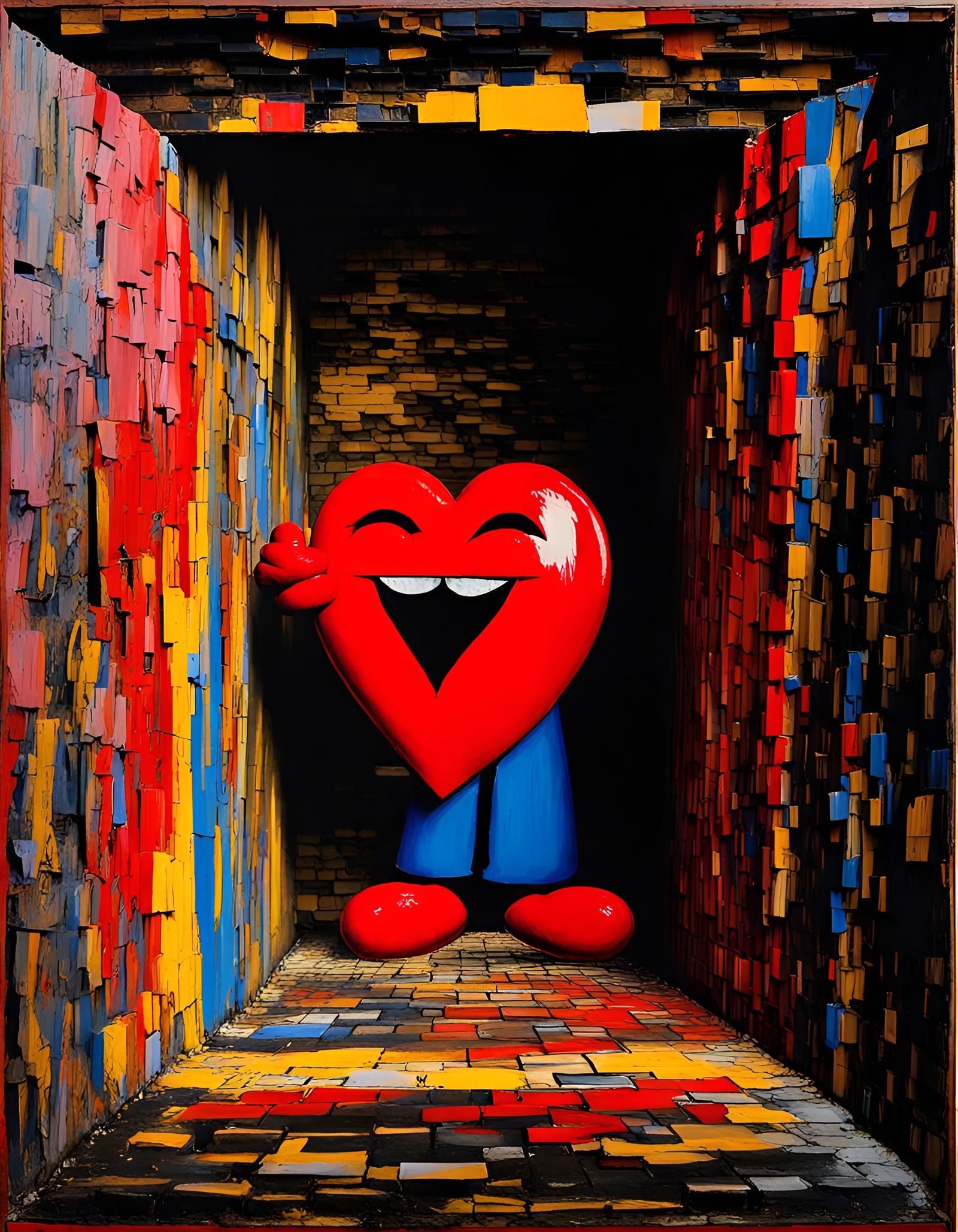 Abstract Expressionist Art with Embossed Pinhole Effect