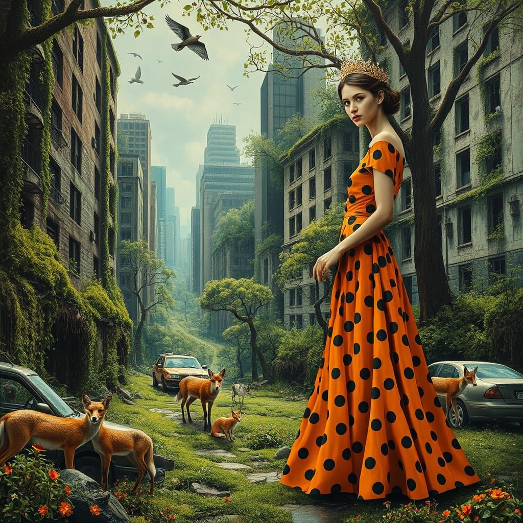 Nature Reclaims a Ruined City with Polka Lady