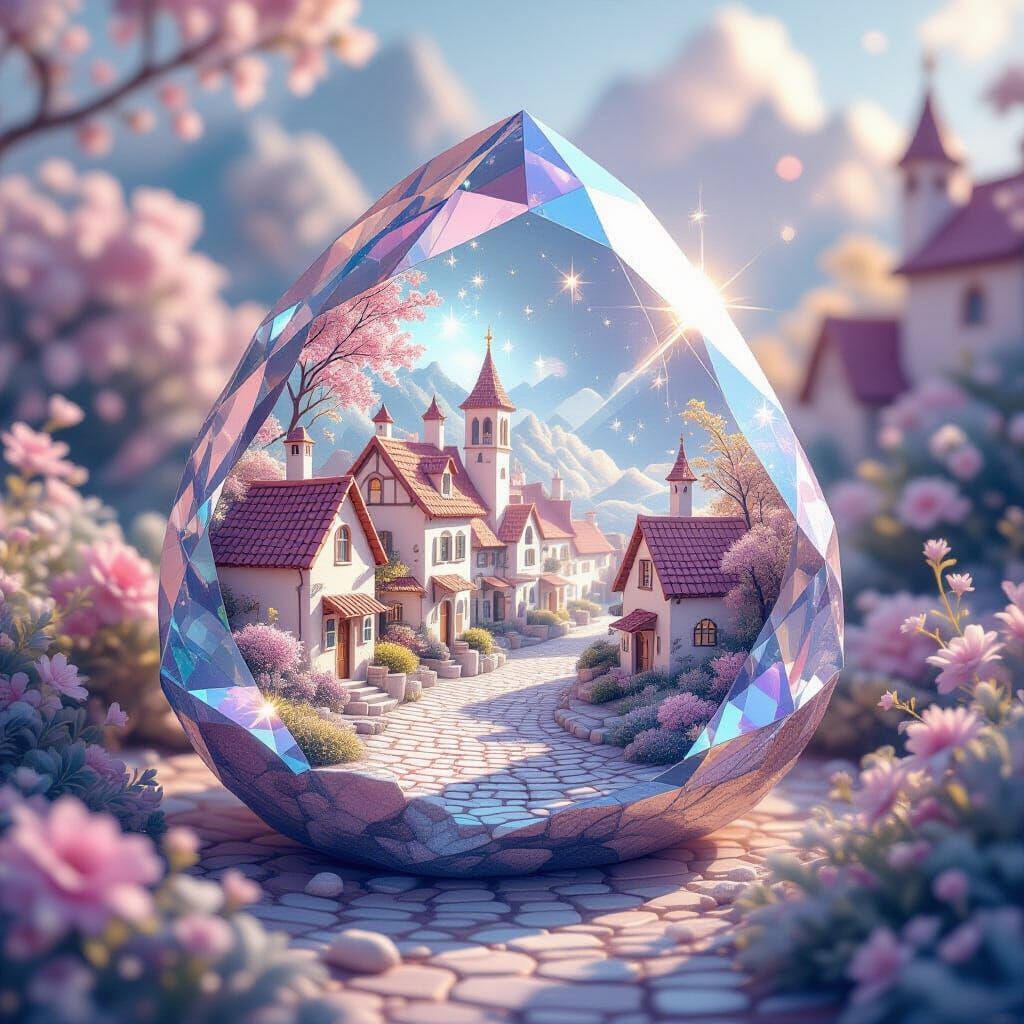 Gemstone Village in Pastel Hues