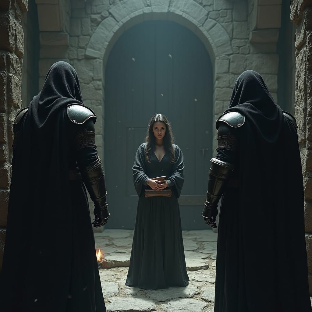 Medieval Woman Defies Torture in a Dark Stone Chamber