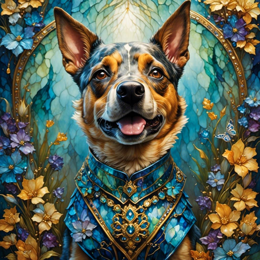 Bluey in Fantasy Ink Style