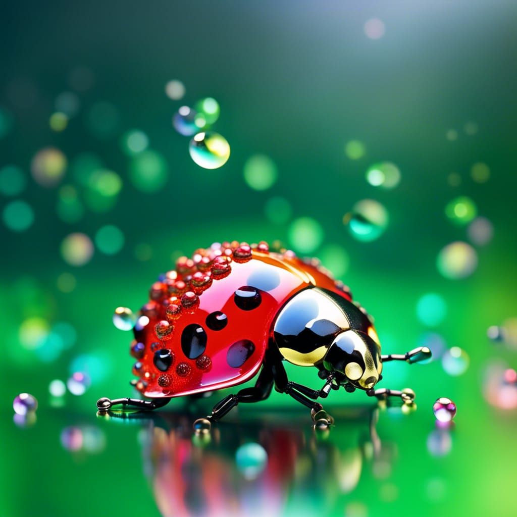 Glass Ladybug with Volumetric Lighting