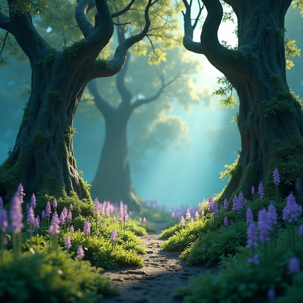 Prehistoric Bamboo Forest with Ethereal Light, Unreal Engine