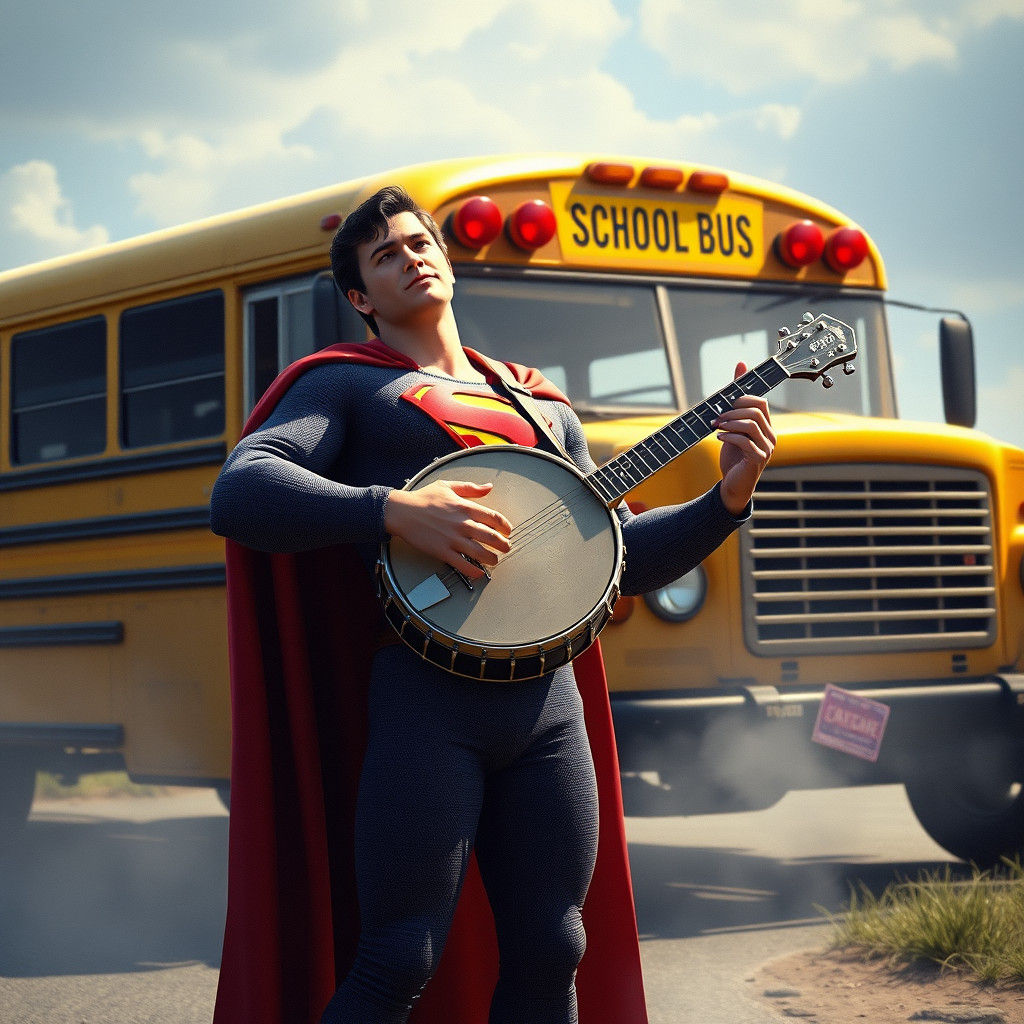 Superman Plays Banjo: Detailed Matte Painting