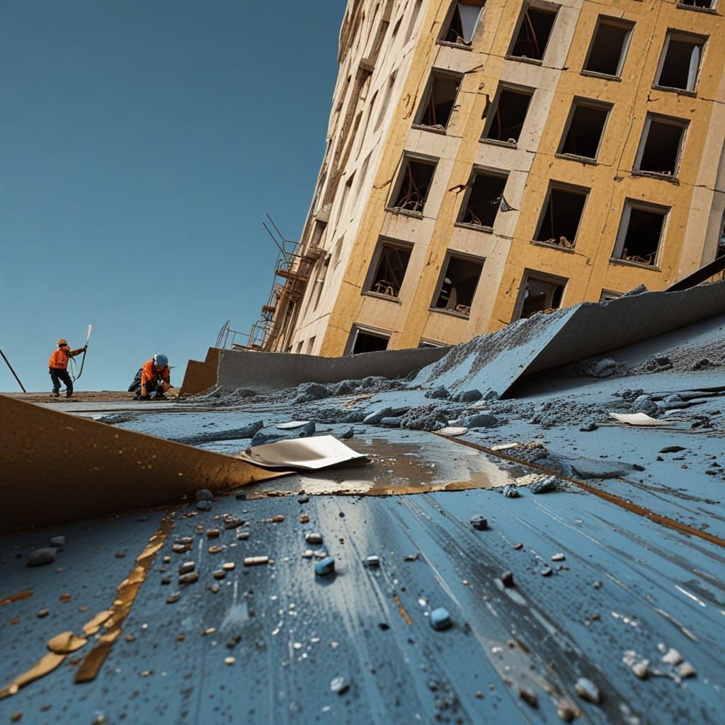 Reflective Light on Urban Construction Site