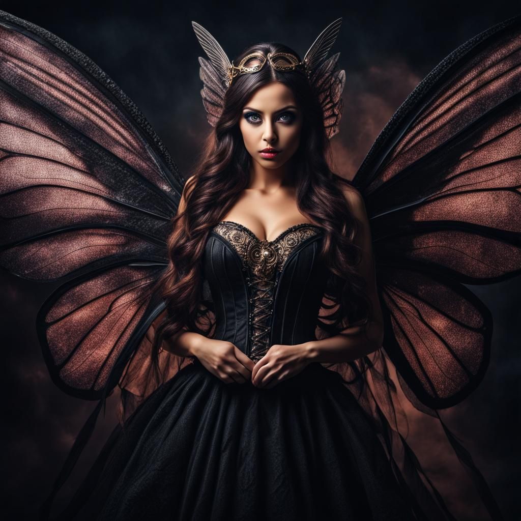 Evil Fairy Woman Portrait in Hyperrealistic Style
