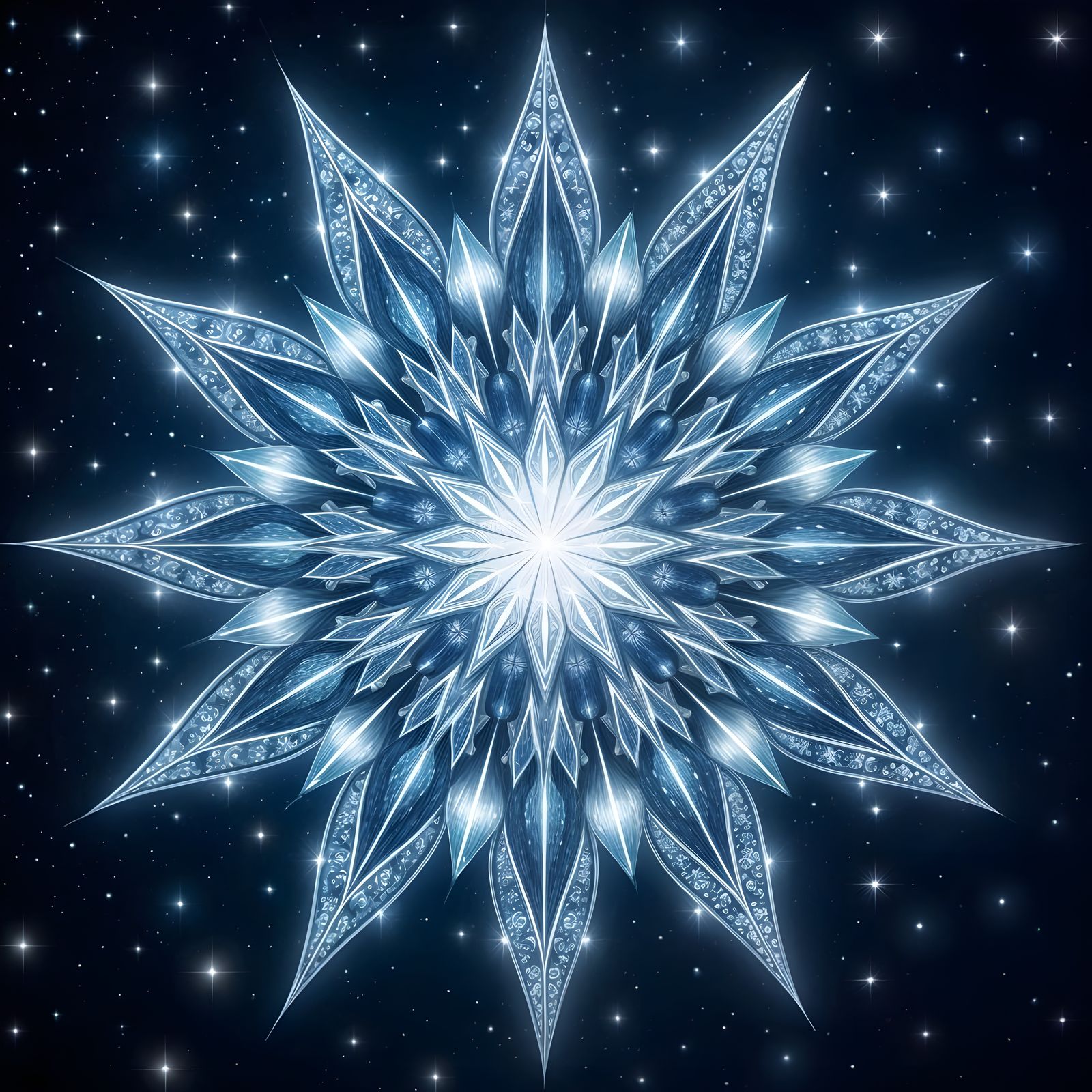 Star Mandala Made Of Shining Water