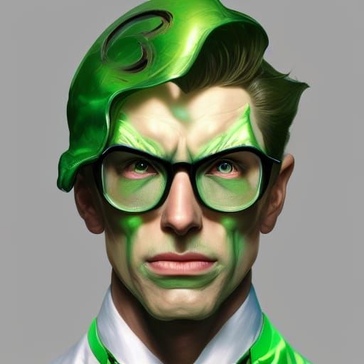 The Riddler: Hyperdetailed Portrait in Artstation Style
