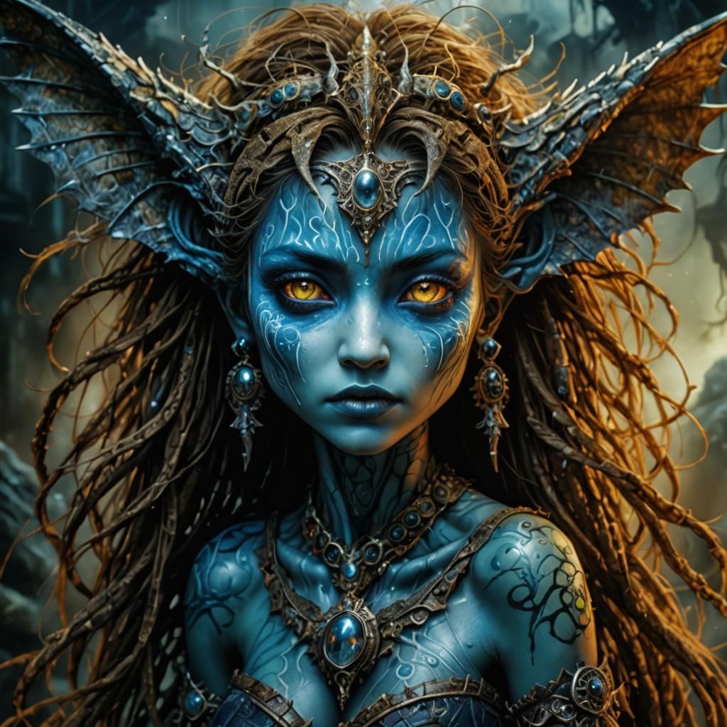 Great Female Creature in Hyperrealistic Style