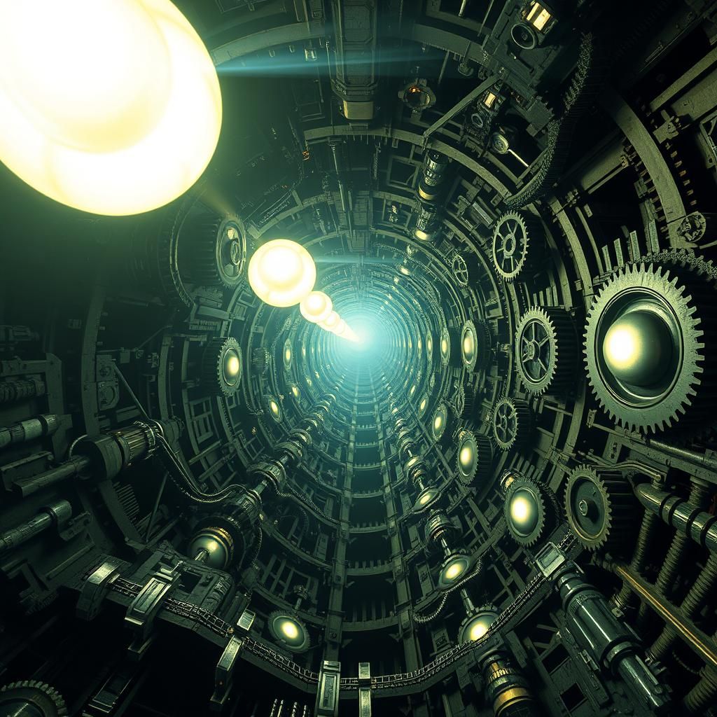 Colossal Mechanical Labyrinth Inspired by Giger and Beksińsk...