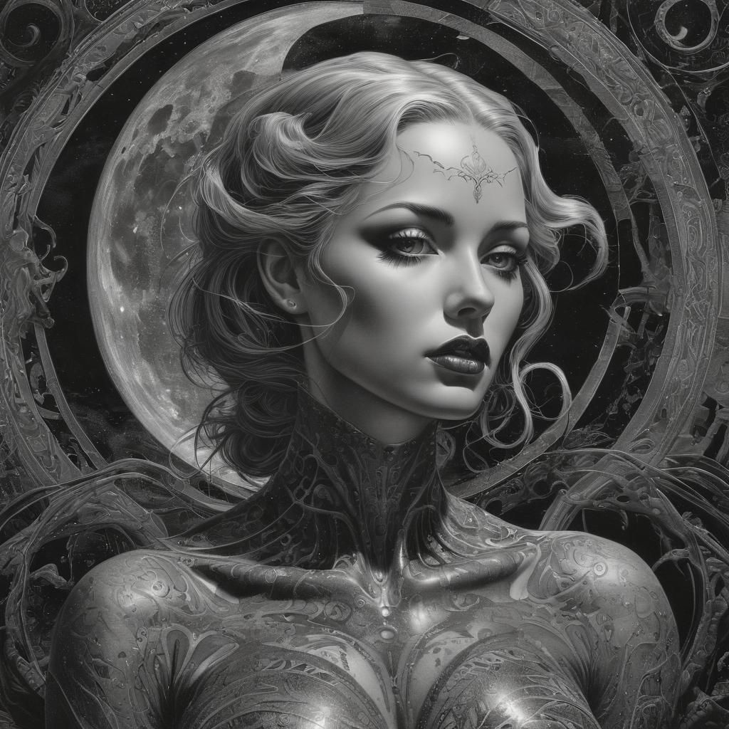 Dark Gothic Sci-Fi Painting in Finlay Style