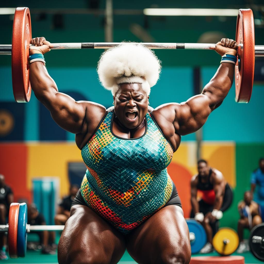 Strength and Beauty: Plus Size African Athlete in Cinematic....