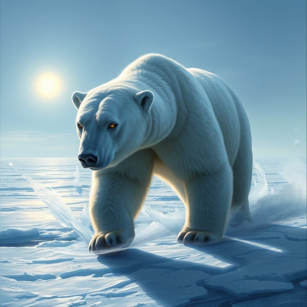 Majestic Polar Bear Roams Arctic Expanse in Hyper-Realistic ...