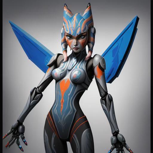 Ahsoka as Graffiti Art with Robotic Arms