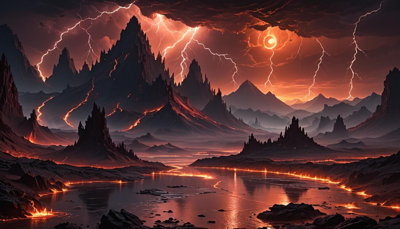River Styx: Fiery Hellscape Concept Art