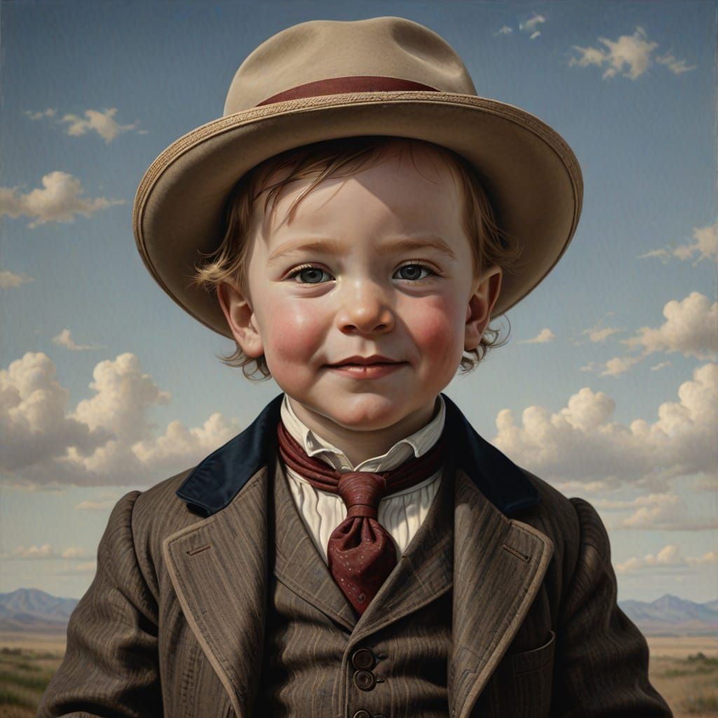 1898 Portrait of American Boy, Photorealistic Style
