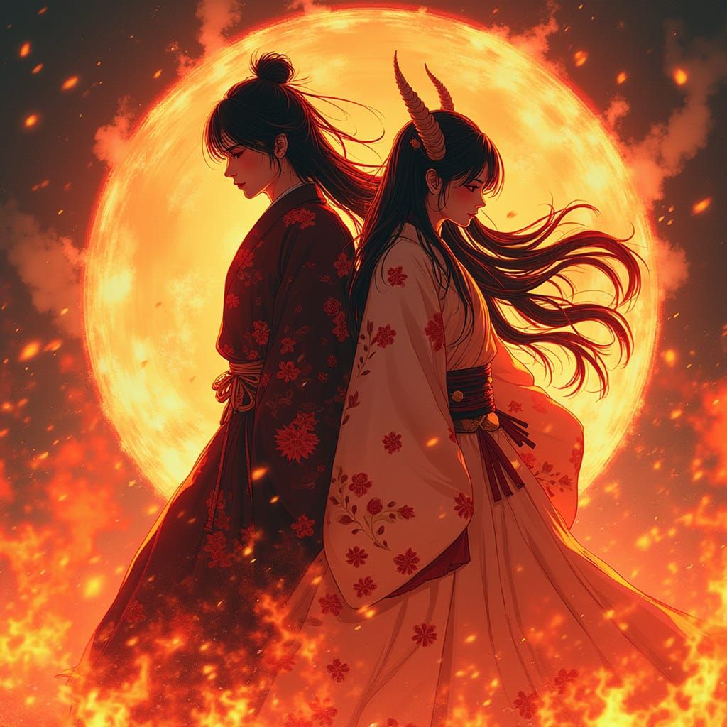 Tanjiro and Nezuko Kamado: Dynamic Anime Art