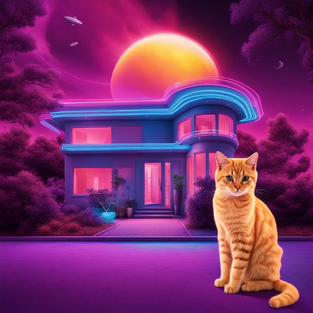 Cyberpunk Cyprus Cats in Steampunk Future