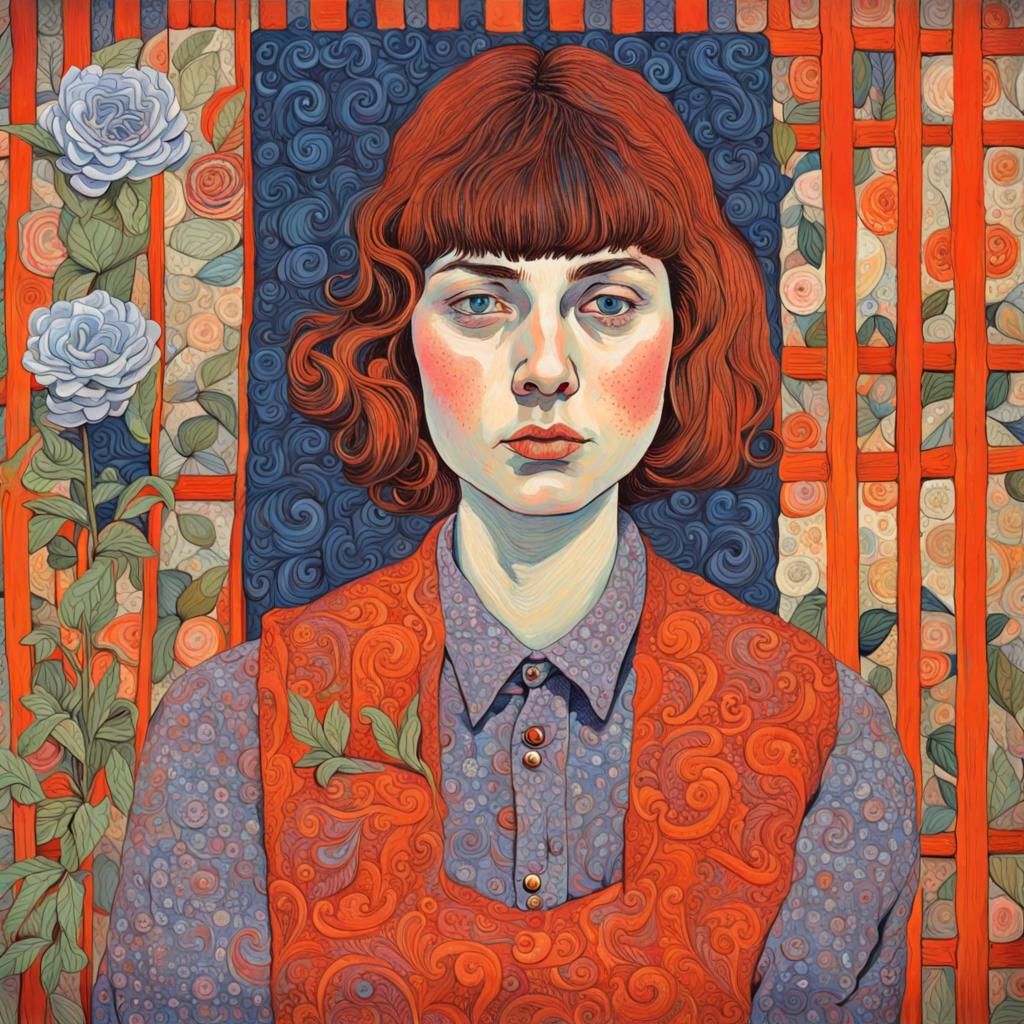 Folk Art Illustration in Triadic Colors