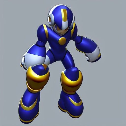 3D Render of Mega Man