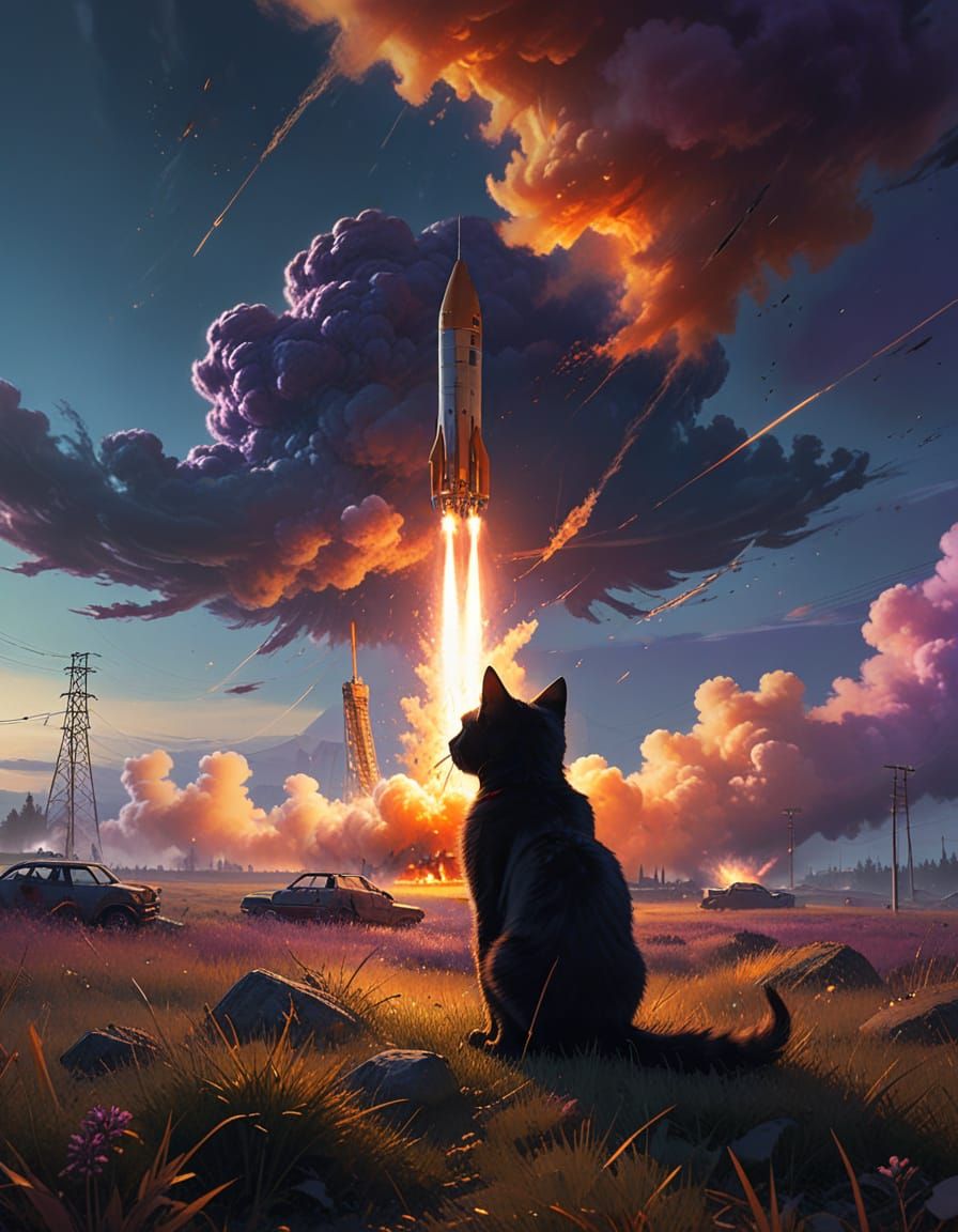 rocket launch scene