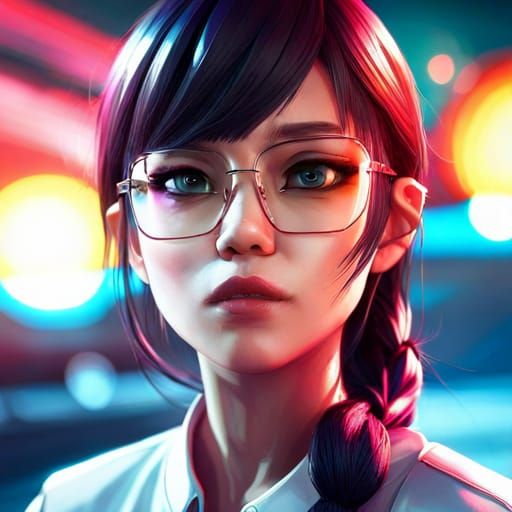 Filipina in 1800s Glasses: Anime-Inspired CG Art