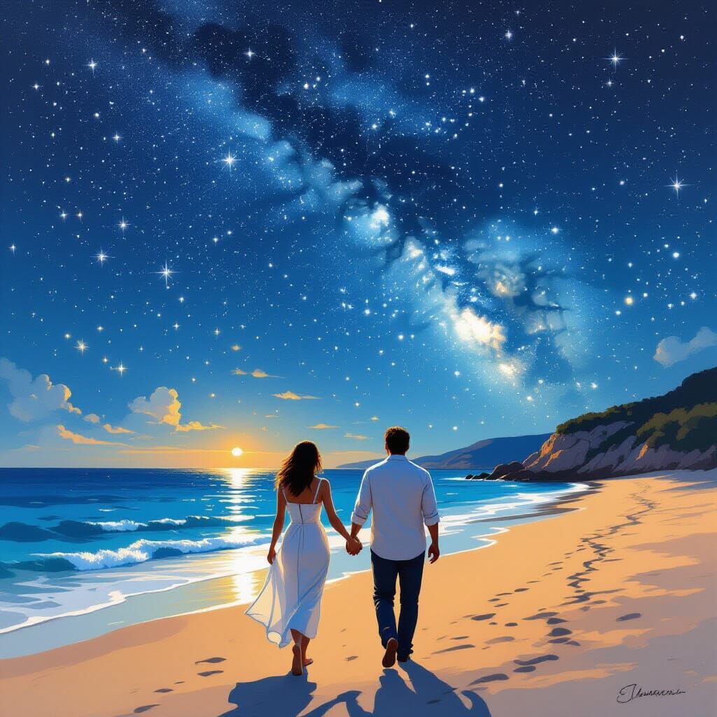 Mallorca Beach Stargazing in Dreamy Landscape Style