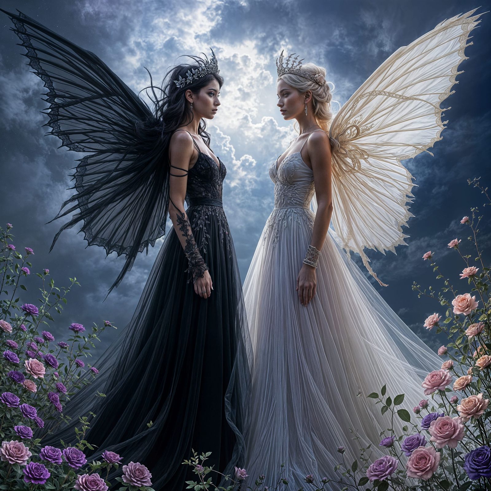 Ethereal Faerie Queens of Light and Darkness