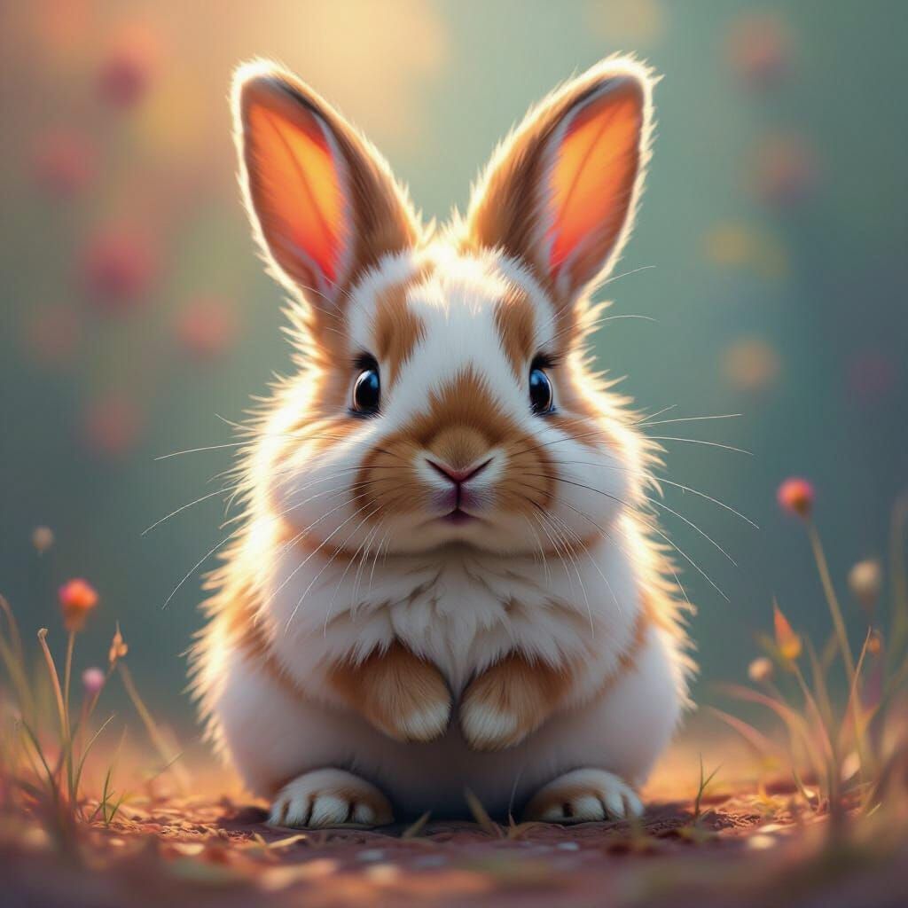 Fluffy Bunny Portrait in Hyperrealistic Style