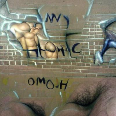 Colorful Abstract Graffiti on Brick Wall