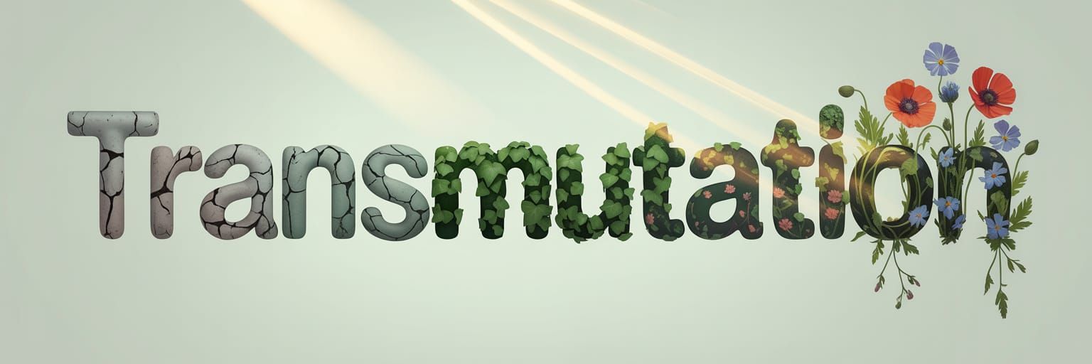 Visual Transmutation: Stone to Flowers Digital Illustration