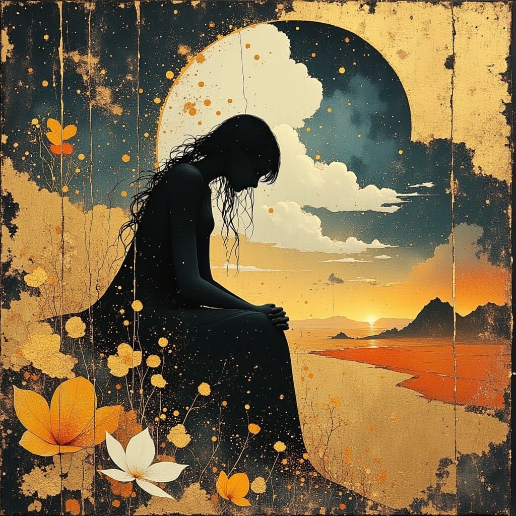 A Regal Lady in a Desolate World, in a Cyberpunk Style