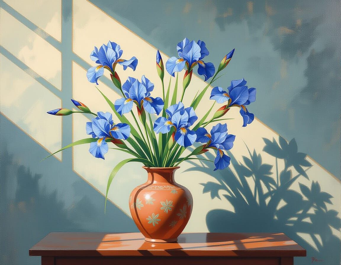 Ikebana Bouquet in Chinese Ink Painting Style